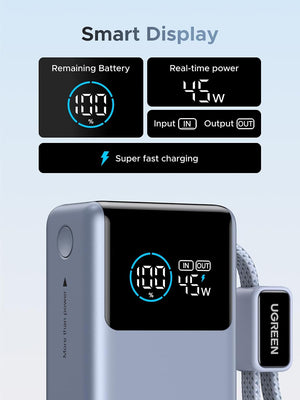UGREEN 55W 10000mAh Power Bank with Integrated Cable & Xiaomi HyperCharge - view 4