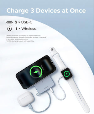 UGREEN Nexode 10000mAh Qi2 25W Magnetic Power Bank with Built-In USB-C Cable - view 5