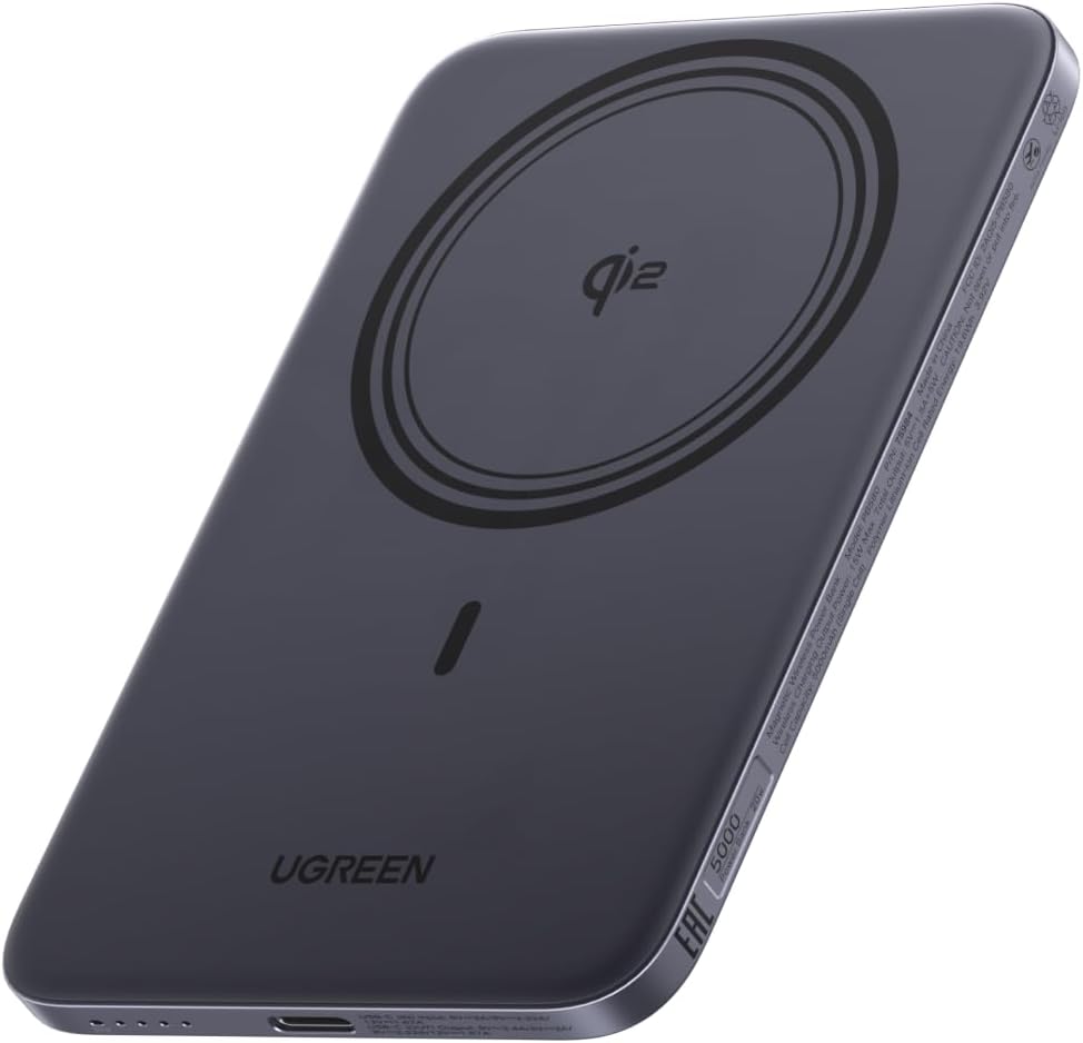 UGREEN MagFlow Air 5000mAh Qi2 Magnetic Power Bank - Grey - view 10