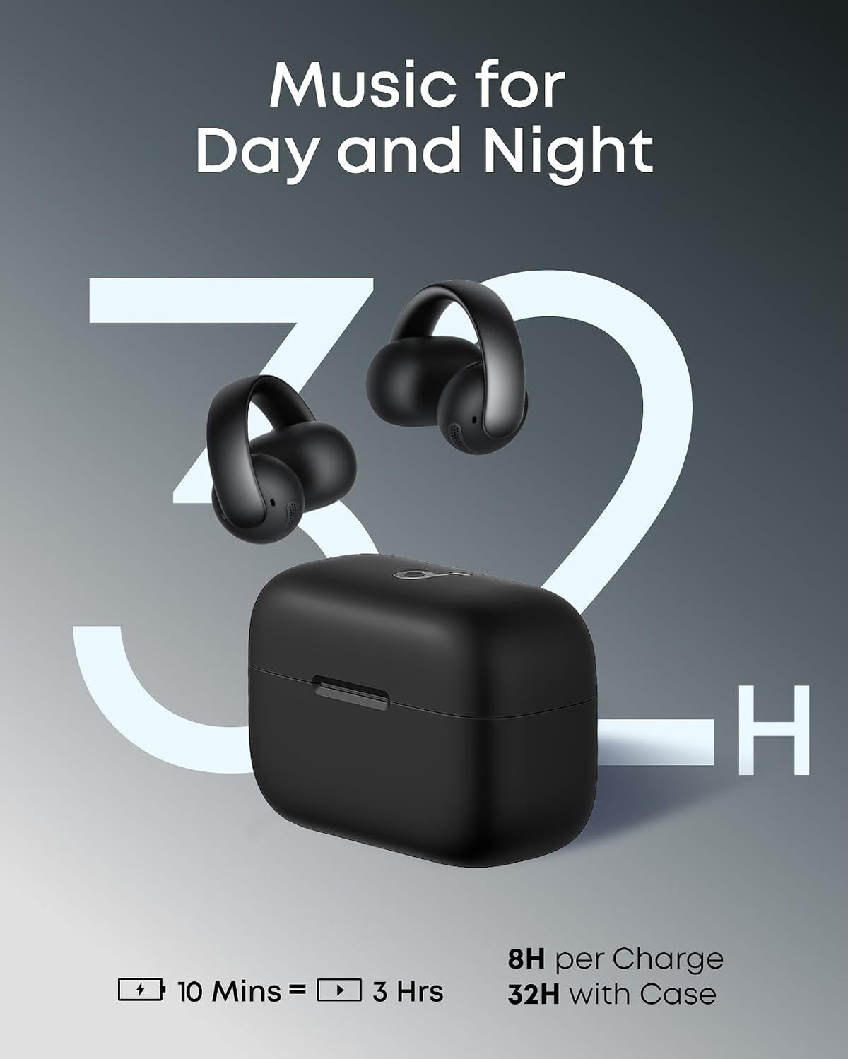 Soundcore AeroClip by Anker Open-Ear Clip-On Earbuds - Midnight Black - view 8