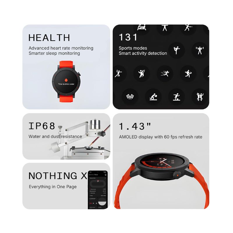 CMF Watch 3 Pro Smartwatch – Bluetooth Call, AI Health Tracking, GPS, 130+ Sport Modes (Orange) - view 3
