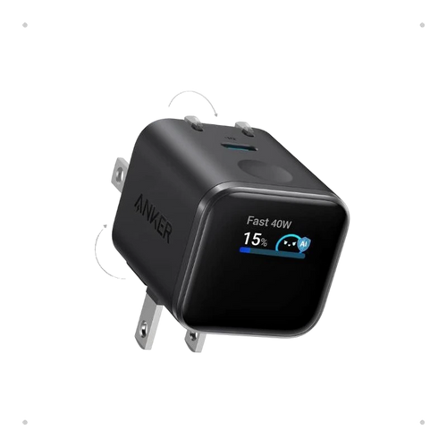 Anker Nano 45W USB-C Wall Charger with Smart Display - Black